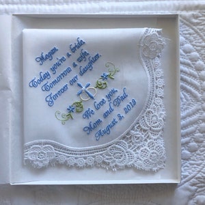 Bride Handkerchief from Parents Floral lace