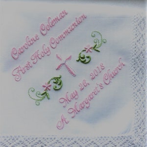 Personalized First Communion Handkerchief Gift