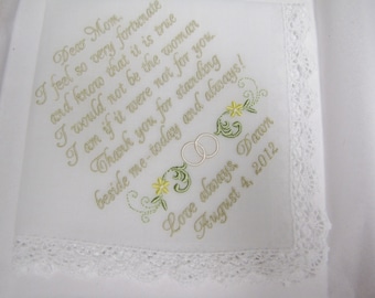 Mother of the Bride Personalized Wedding Hankie