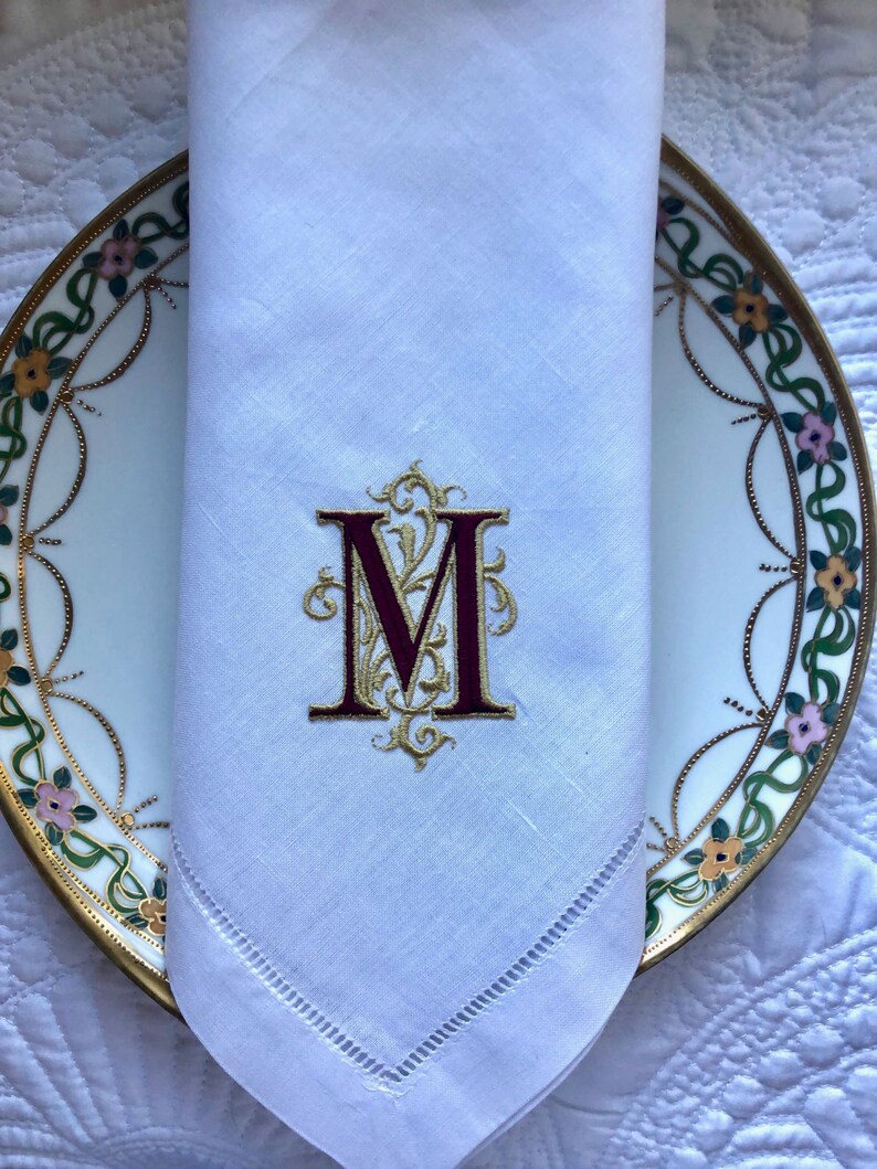 Custom Monogrammed Formal Dinner Napkins Etsy