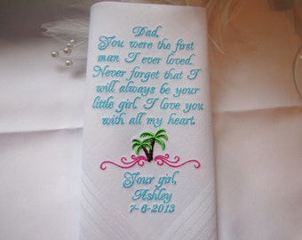 Destination Wedding Father of the Bride Handkerchief Gift