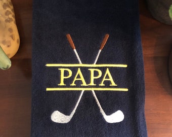 Custom Embroidered Golf Towel, Personalized Golf Towel, Golf Gift, Birthday Gift, Groomsman Gift, Dad or Grandpa Gift.