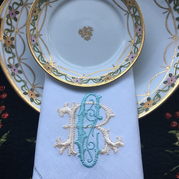 Monogrammed Dinner Napkins Etsy