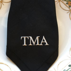 Black Monogrammed Men&#39;s Handkerchief
