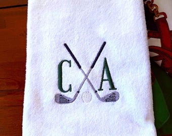 Custom Embroidered Golf Towel: Personalized Microfiber, Carabiner Clip