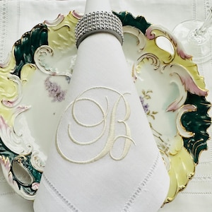 Custom Monogrammed Linen Dinner Napkins