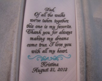 Father of the Bride Embroidered Handkerchief