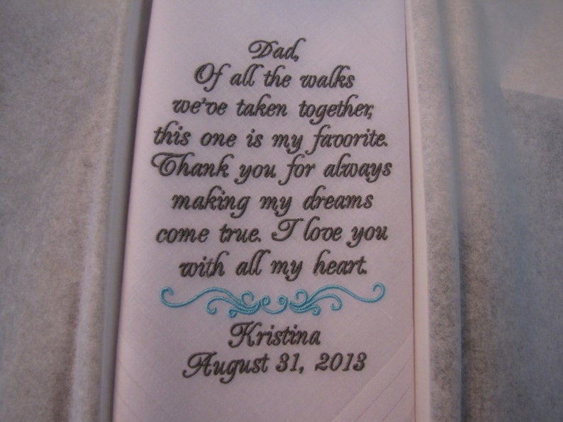 Father of the Bride Embroidered Handkerchief image 1