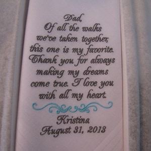 Personalized Father of the Bride Wedding Handkerchief
