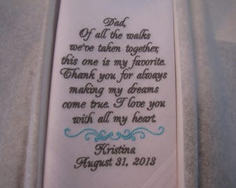 Personalized Father of the Bride Wedding Handkerchief