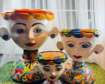 Talavera Head Pflanztopf – Handgefertigt in Mexiko