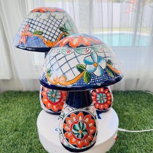 Talavera Mushrooms – Handmade Mexican Garden Decor
