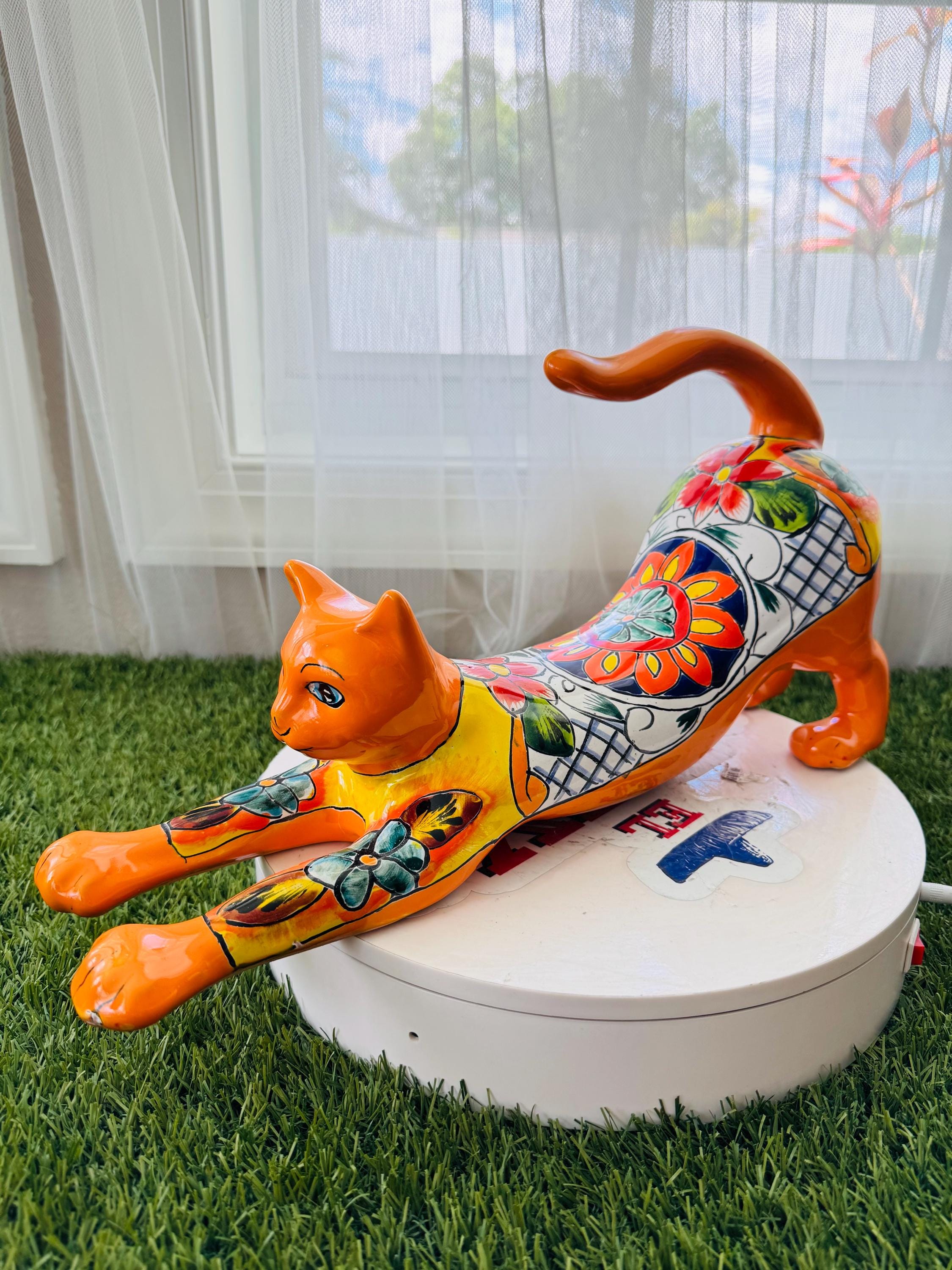 Talavera Cat Home and Garden Decor Mexican Handmade - Etsy