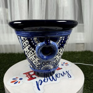 Talavera Vaso W/Ring Pot Large Mexican Talavera Home and Garden Decor