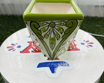 Vaso Talavera Cubista Piccolo arredamento messicano Talavera per la casa e il giardino