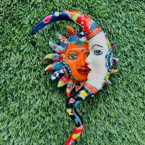 Eclipse Sun Wall Art – Ceramica dipinta a mano in stile Talavera – Prodotto in Messico