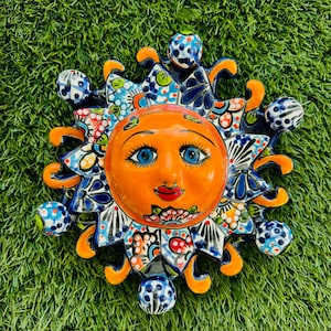 Decorazione da parete per casa e giardino in stile Talavera messicano, con sole e sfere