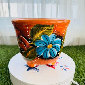 Flower Molcajete Planter Pot Mexican Home and Garden Decor