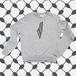 Palestine Map Keffiyeh Embroidered Sweatshirt