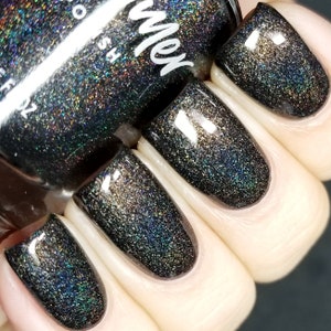 Stark Raven Mad Black Holographic Nail Polish by KBShimmer