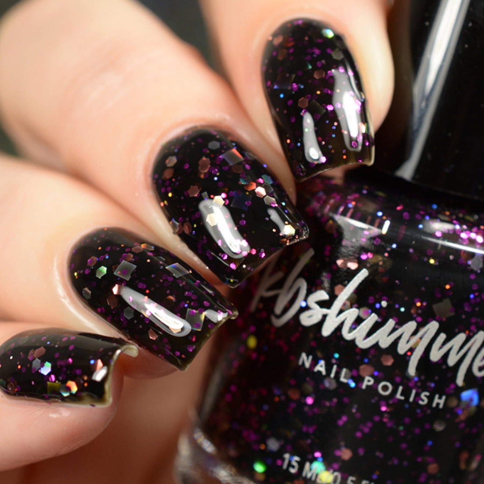 Showgirl Nail Polish Black Jelly Glitter Nail Polish by Etsy