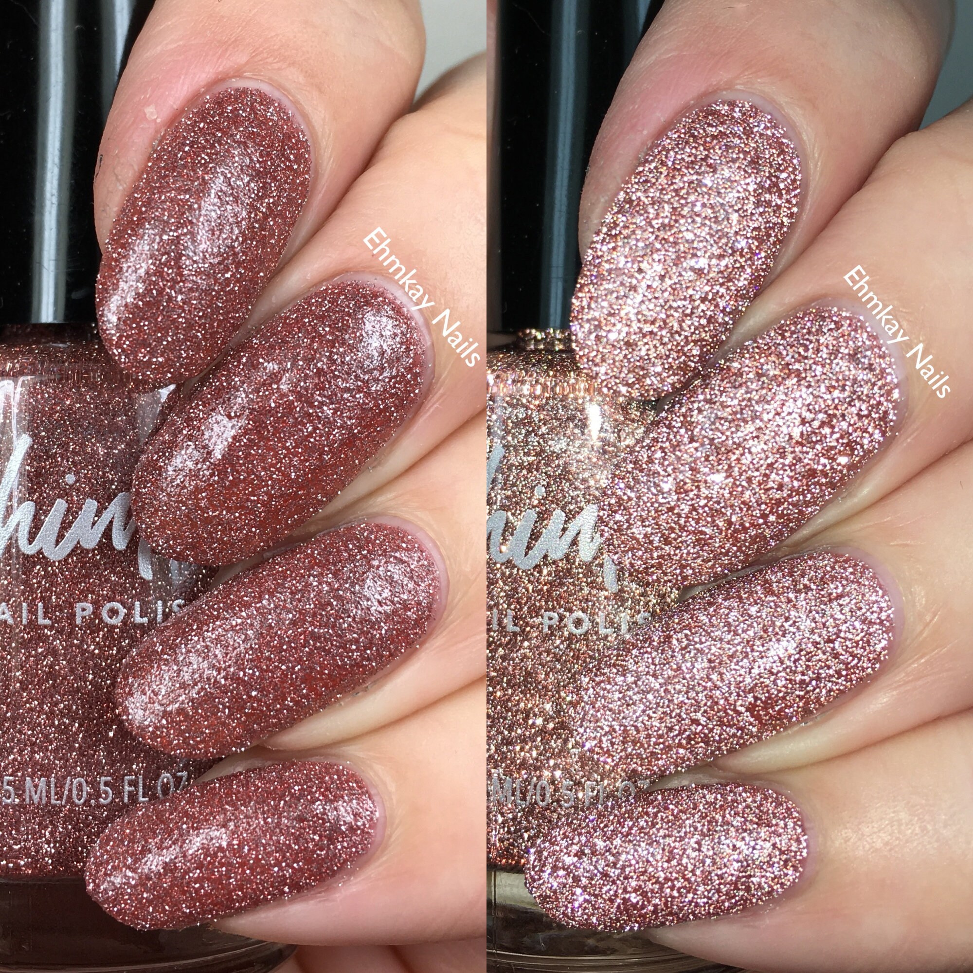 ehmkay nails: Pink Gradient with Gold Foil