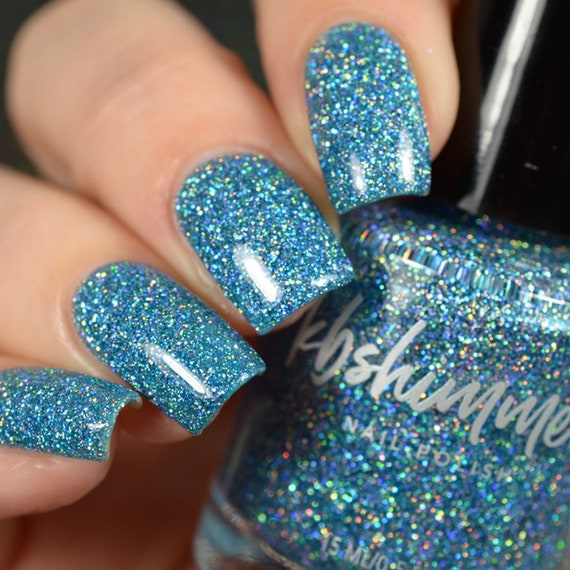 Set In Ocean Aqua Blue Mega Flame Glitter Nail Polish By Etsy Set In Ocean Aqua Blue Mega Flame Glitter Nail Polish By Etsy
