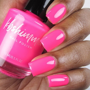 How Low Can You Flamingo Neon Pink Cream Nail Polish by KBShimmer