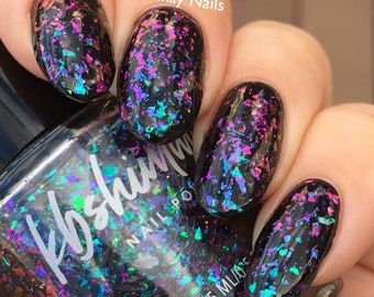 Yes Weekend! Multichrome Flake Top Coat Nail Polish by KBShimmer