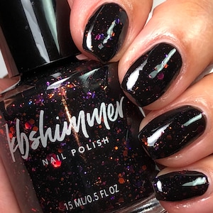 You Go Ghoul! Black Jelly Glitter Nail Polish by KBShimmer