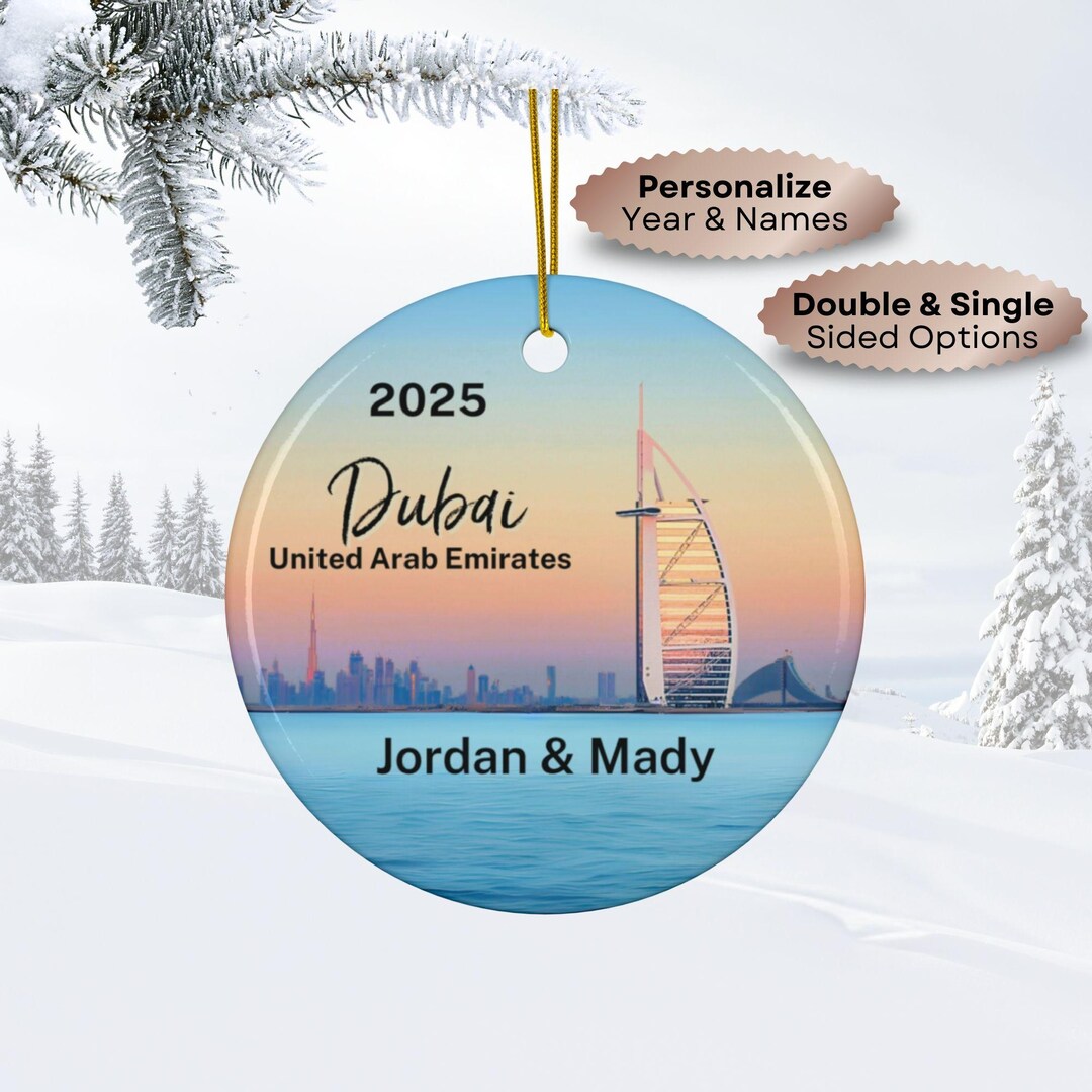 Dubai UAE Personalized Christmas Ornaments: United Arab Emirates Burj ...