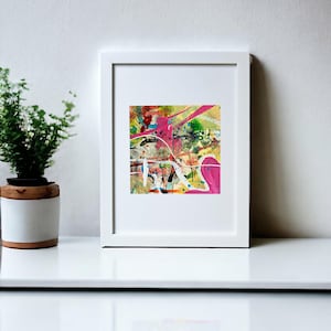 Lebendiges kleines Abstraktes Acryl Kunstwerk in Stilvollem Rahmen Ungewöhnliche DIY Home Akzente Ästhetische Wandkunst Einweihungsparty Dekor Neues Zuhause Geschenk
