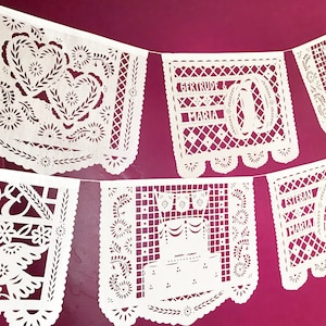 NEW CLASSICS variety wedding papel picado banners - personalized, custom color - 4 designs