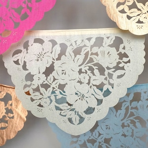 Papel Picado Banners - DEBUSSY - custom color wedding garlands