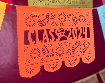 CLASS OF 2024 - order in your custom school colors - Graduation party decorations - papel picado banners