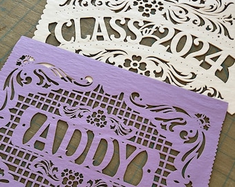 Personalized CLASS OF 2024 - custom papel picado - sets of 2 banners