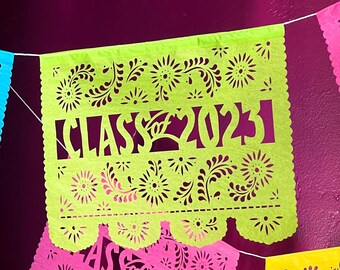 CLASS OF 2023 - 2024  - Graduation party decorations - papel picado banners - order in your custom school colors