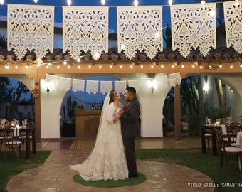 CORELLI - fine papel picado banners - custom color - wedding garland