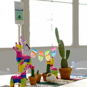 Papel picado Mexican banners LAS FLORES minis Ready Made image 2