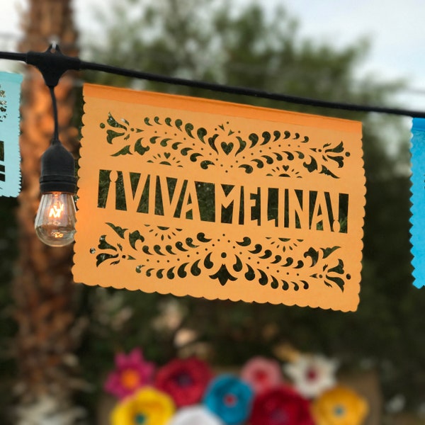Any Occasion - SANTA CRUZ Papel Picado - sets of 2 personalized banners