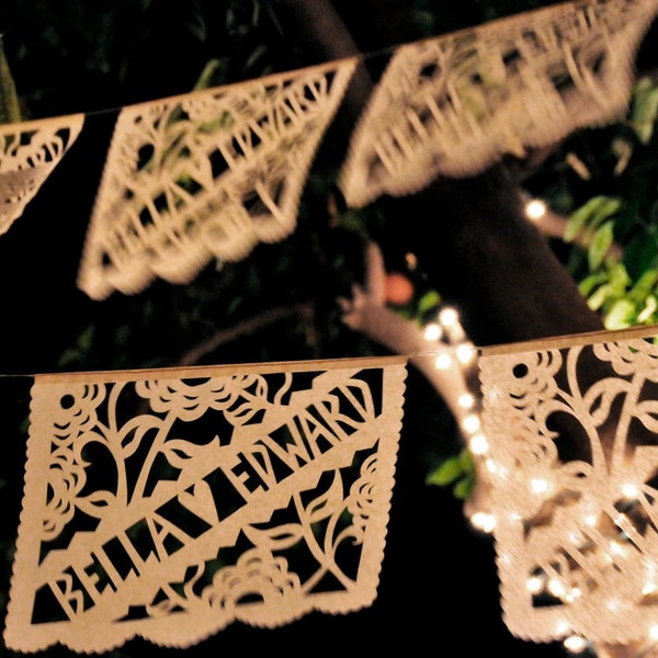Papel picado banners - personalized custom color garland - TWILIGHT