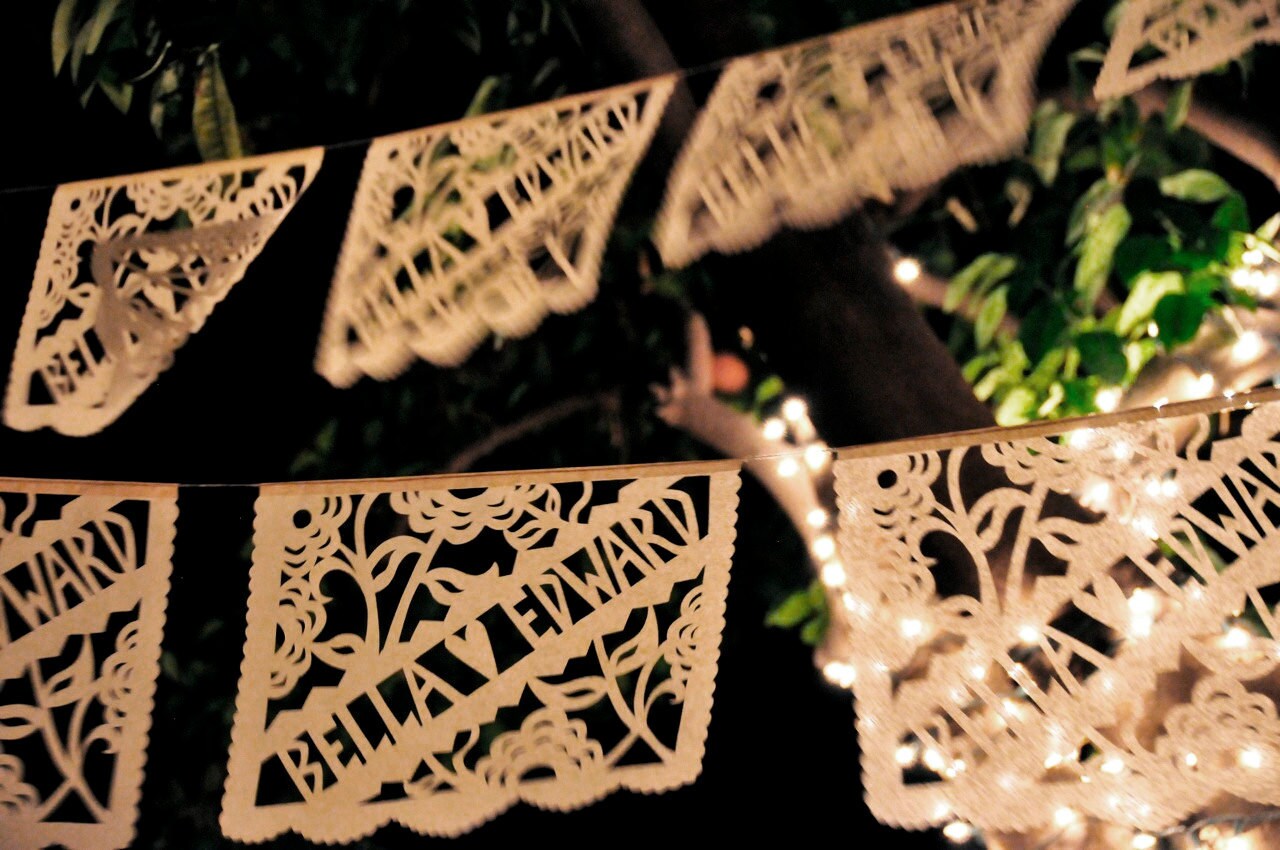Papel picado banners personalized custom color garland TWILIGHT