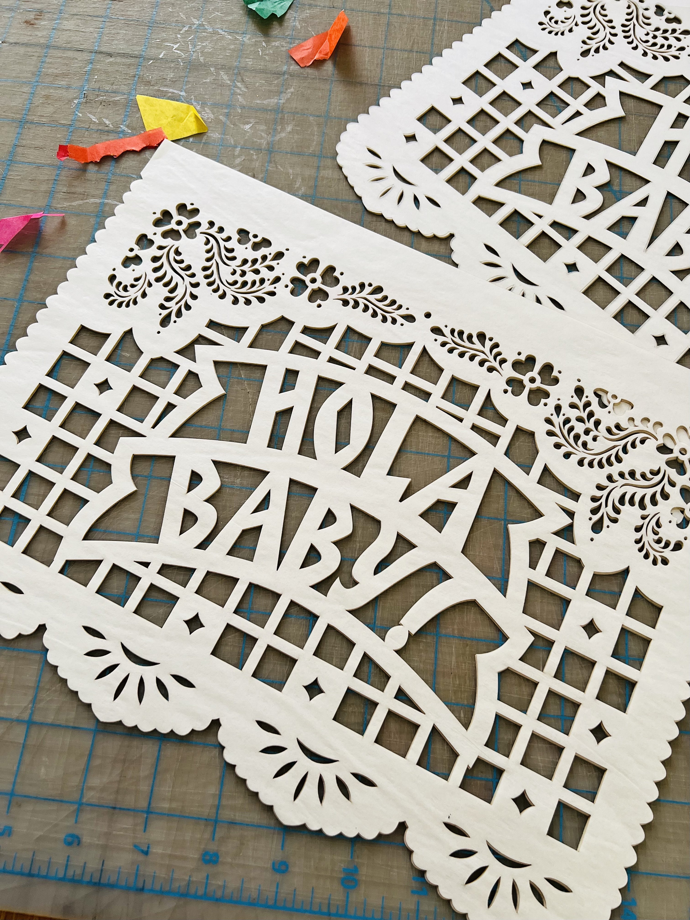 Hola Baby! - Baby Shower decorations - papel picado banners - order in your custom colors