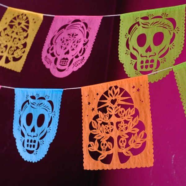 Day of the Dead papel picado banners - MUERTITOS