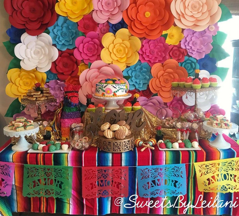 Papel Picado Banner AMOR FILETEADO custom color wedding decorations image 6