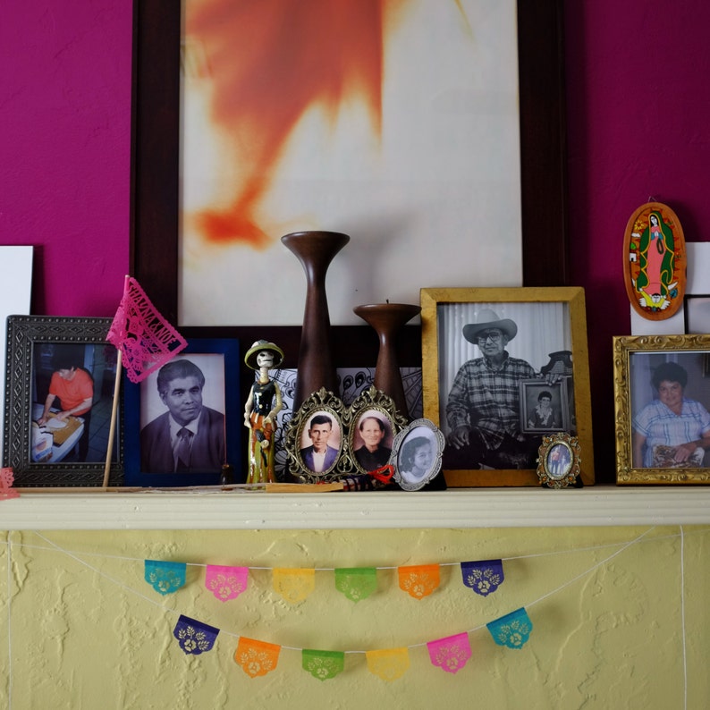 Papel picado Mexican banners LAS FLORES minis Ready Made image 3