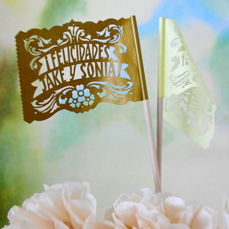 Fiesta Party Centerpiece Flags BUENOS AIRES personalized, custom color papel picado banderas any occasion image 4