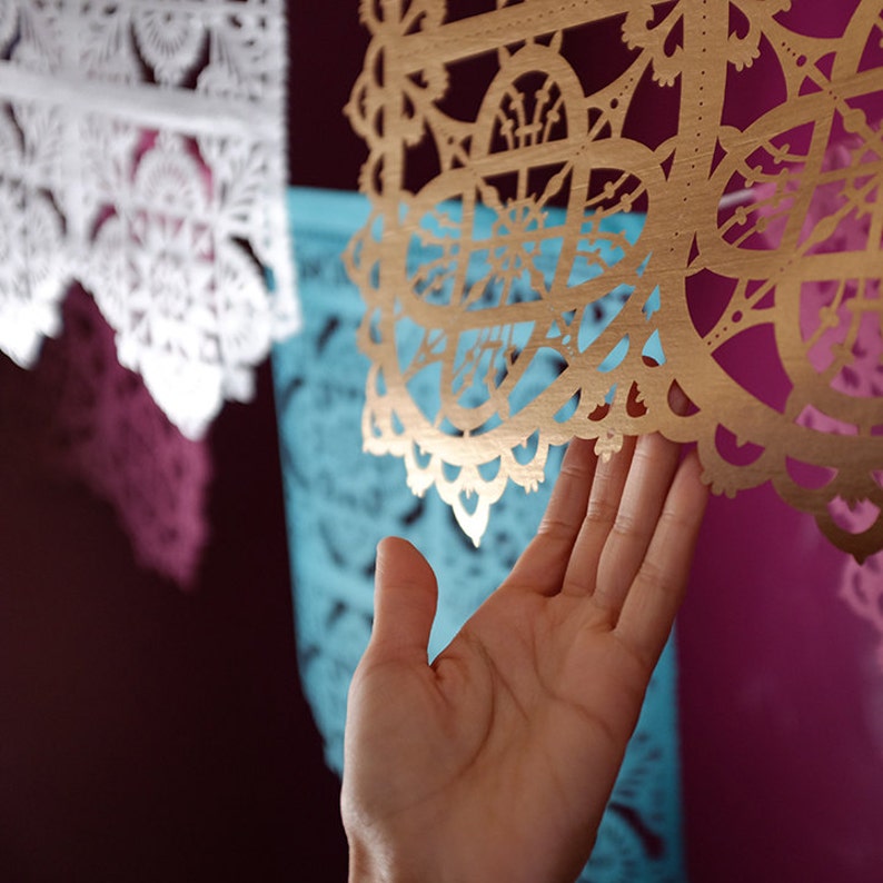 BELLA - banderines de papel picado fino para fiesta - colores personalizados imagen 3