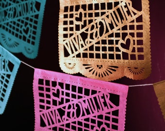 VIVA LA MUJER paper garland, papel picado - Ready Made - gift