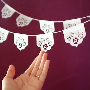 Papel picado Mexican banners LAS FLORES minis Ready Made image 4